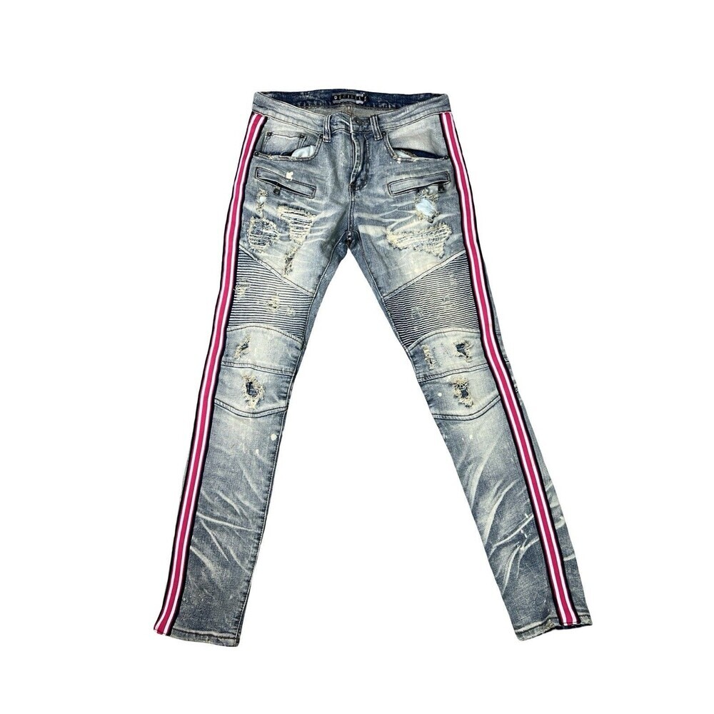 Decibel Jeans Mens 30x32 (Fits 31x32) Distressed Patches Hip Hop Streetwear